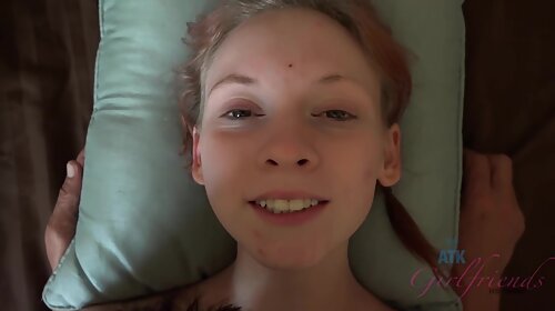 Naive, pigtailed girl is getting fucked and filled up with fresh, hot cum, in the end